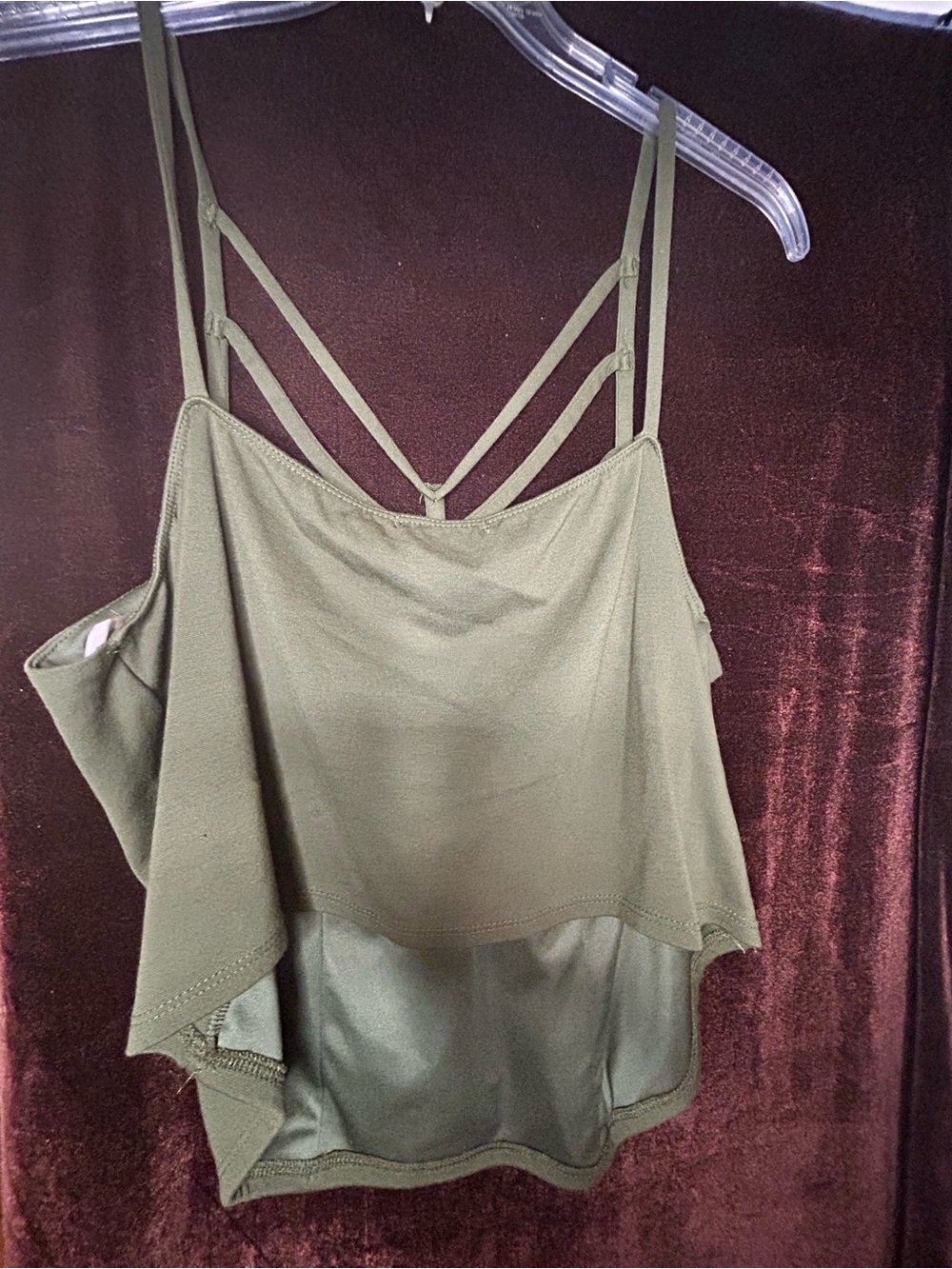 One Olive Green Strappy Women's Tank Top & One Black Strappy Women’s Tank - Picture 4 of 4